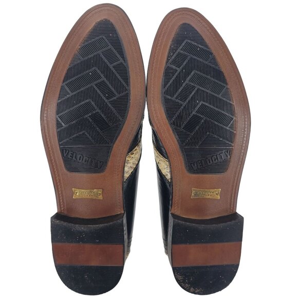 Vintage NEW Exotic Snakeskin 10.5D Dress Shoes Natural Cream Black Tassel Loafer main image 11